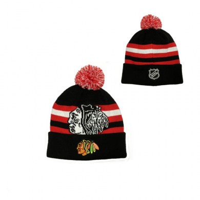 NHL, zimná, čiapka, heritage, cuff, pom, CHICAGO BLACKHAWKS, junior